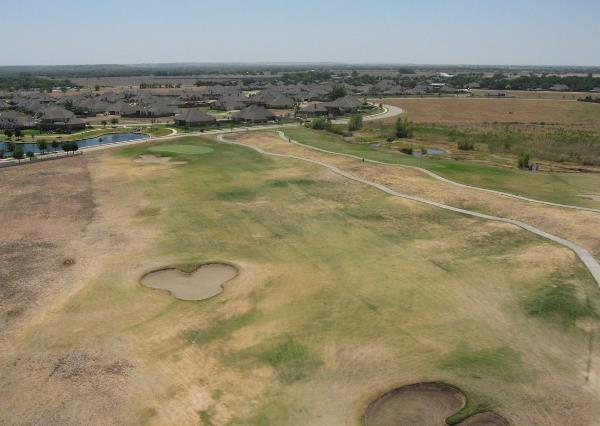 Overhead of drought stressed fairway