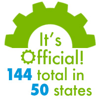 It's Official 144 total in 50 states logo