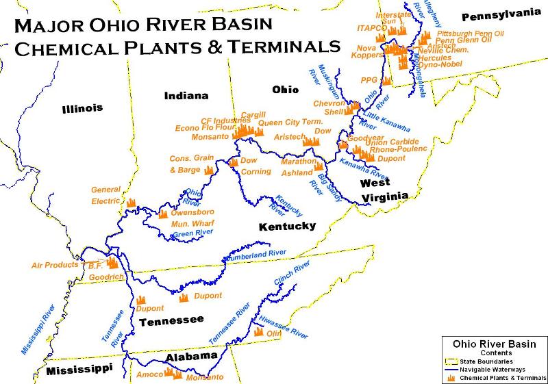 toxic producers Ohio River