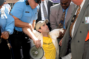 Philadelphia police unlawfully arrest the Philadelphia 11 during OutFest 2004.