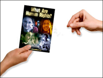 Give "What are Human Rights?" booklet