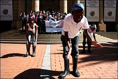 South African gumboot dancers