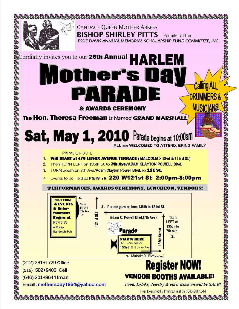 FLYER- MOTHER"S DAY PARADE- w. THERESA FREEMAN