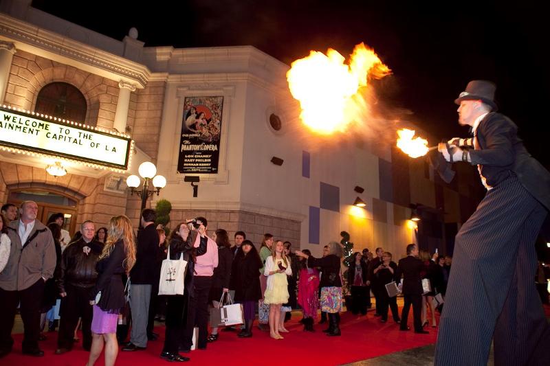 Gala fire breathers with crowd