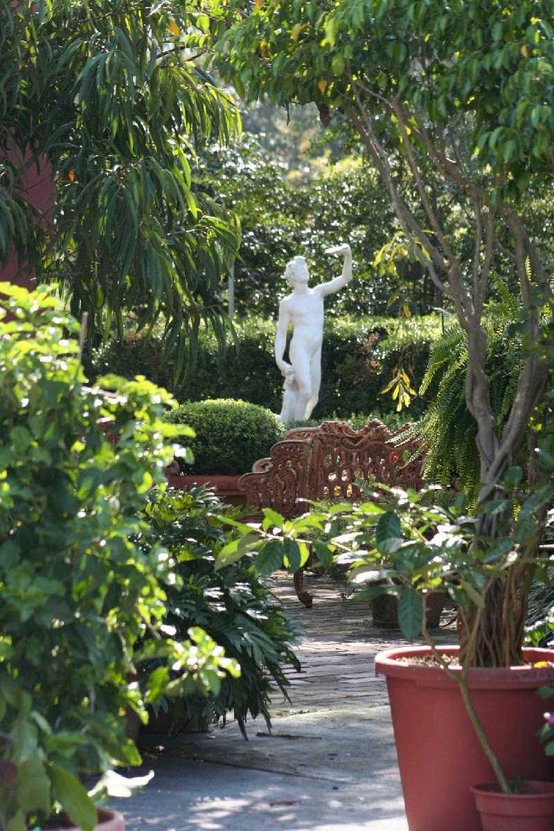 Garden and statue