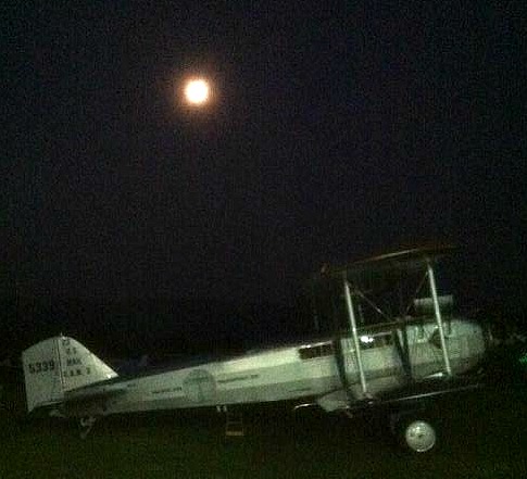 Boeing 40 in the moonlight