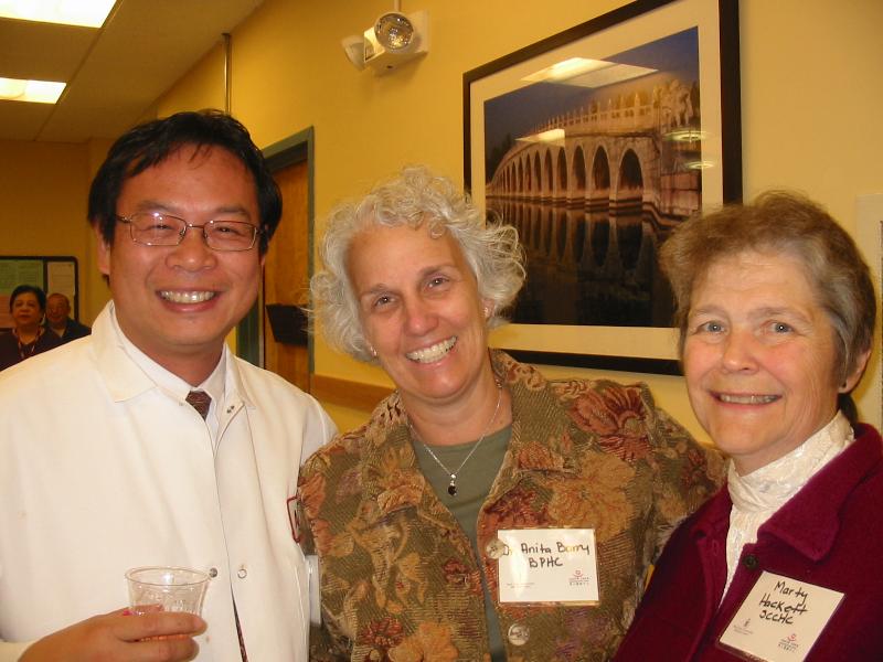 L-R: Dr. Rong Guan, Dr. Anita Barry and Martha Hackett