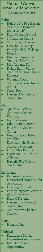 Kahua Waiwai Collaborative Orgs