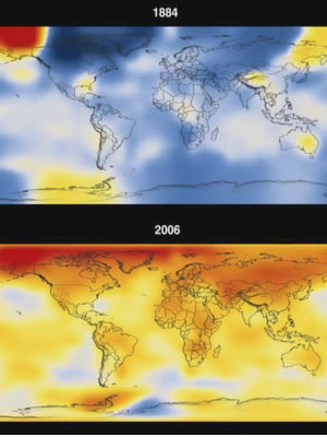 1884 & 2006 annual mean temperatures