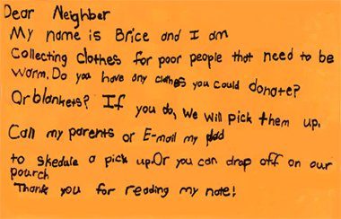 Brice's letter to help people