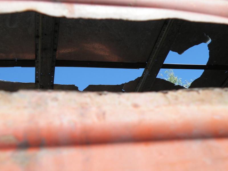 Hole in trailer roof