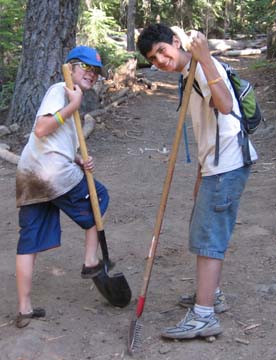 Oljato Scouts with shovel rake