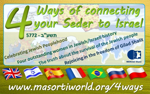 4 ways of connecting your Seder to Israel 5772