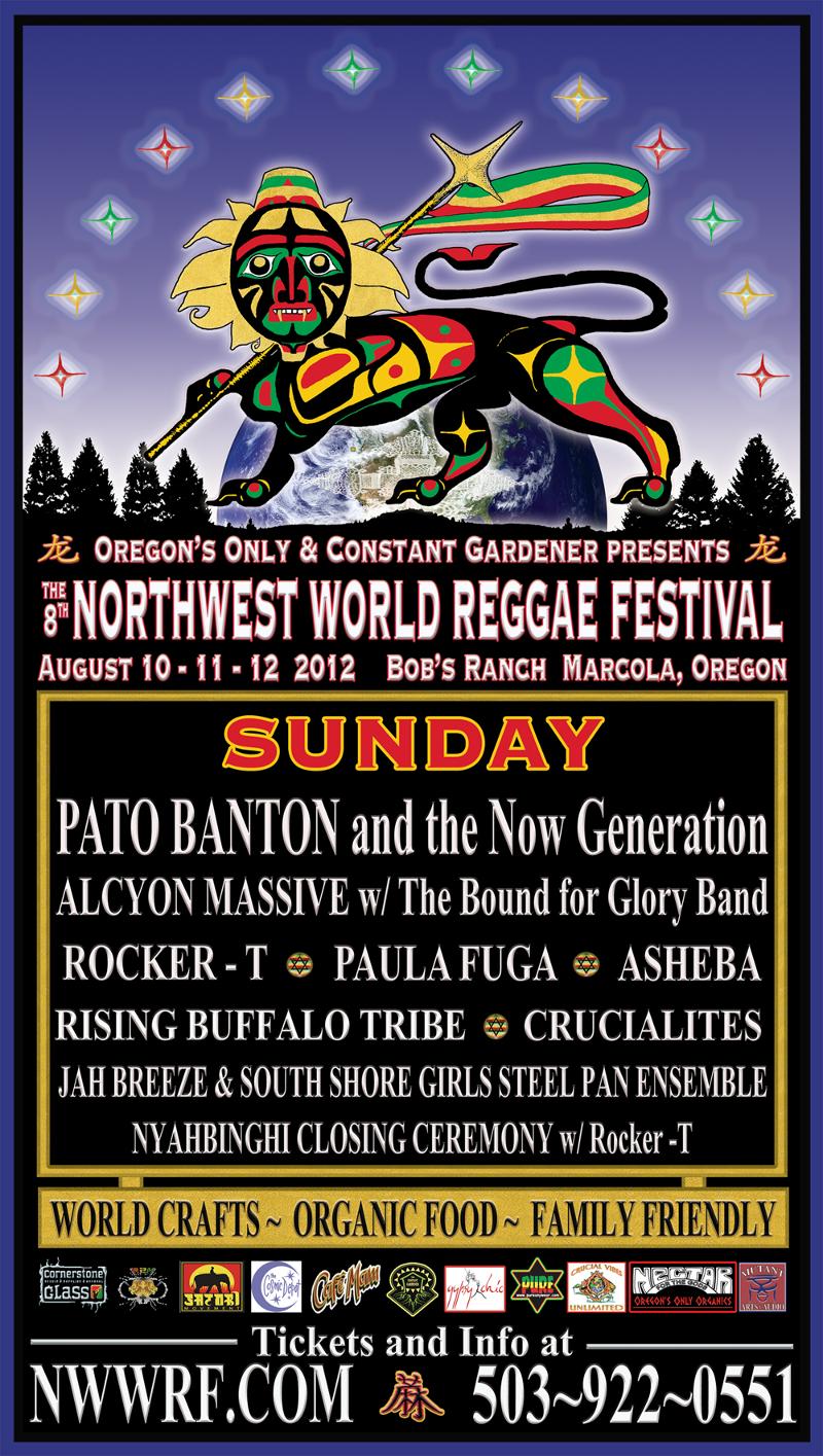 The 8th Northwest World Reggae Festival Sunday Line Up