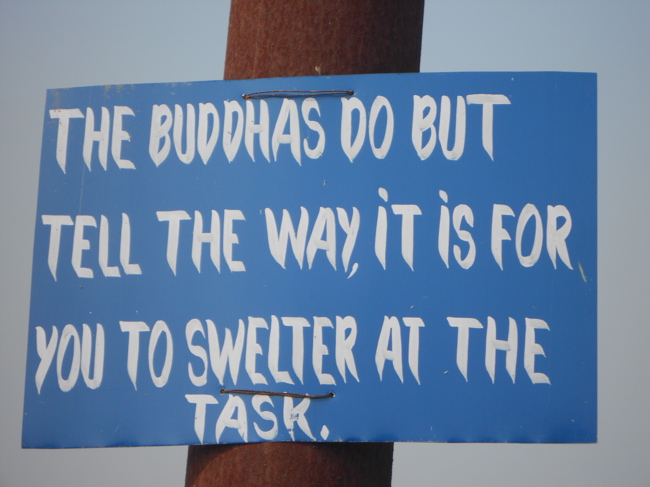 Sign at Buddha's birthplace