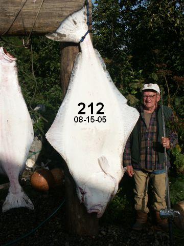 Emil Lacek caught this 212-pound halibut in June
