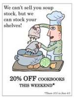 cookbook sale sign