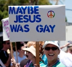 Maybe Jesus was Gay sign at Pride parade