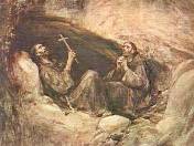 Francis and friend in cave by Jose Benlliure y Gil