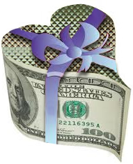 heart-shaped money-box with ribbon 