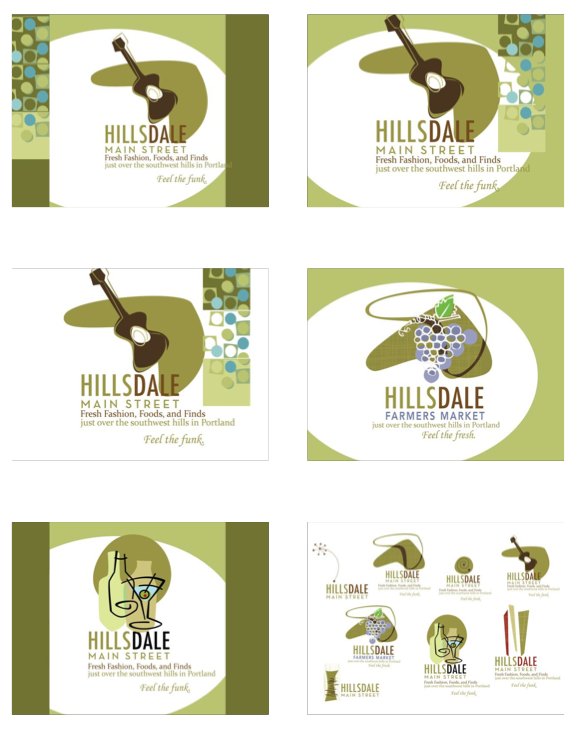 Hillsdale Main Street logo samples