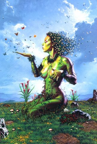 Gaia with Flowers