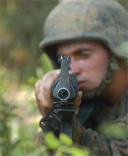 MCRD Parris Island Crucible Recruit with Weapon