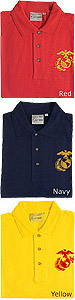 Eagle Globe and Anchor Embroidered Polos