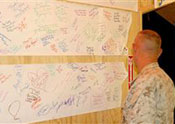 Students send patriotic messages to Marines