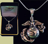 Eagle Globe and Anchor Necklace, Handcrafted in the USA by Veterans!