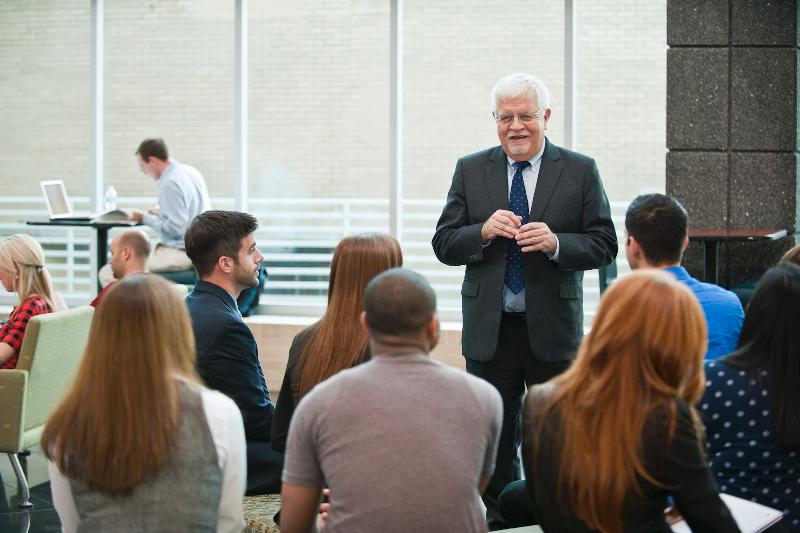 Dean Forsythe with Students
