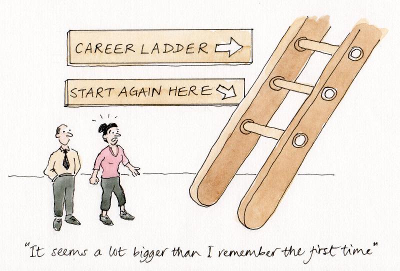 Ladder cartoon career change