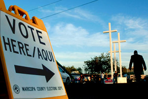 Voting at a church