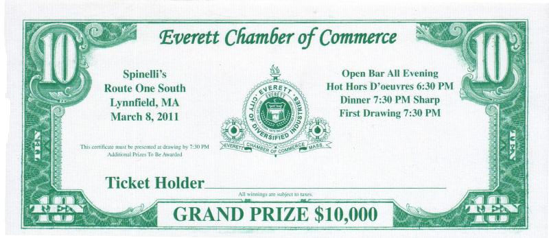 $10,000 Raffle Dinner Ticket for March 8th, 2011