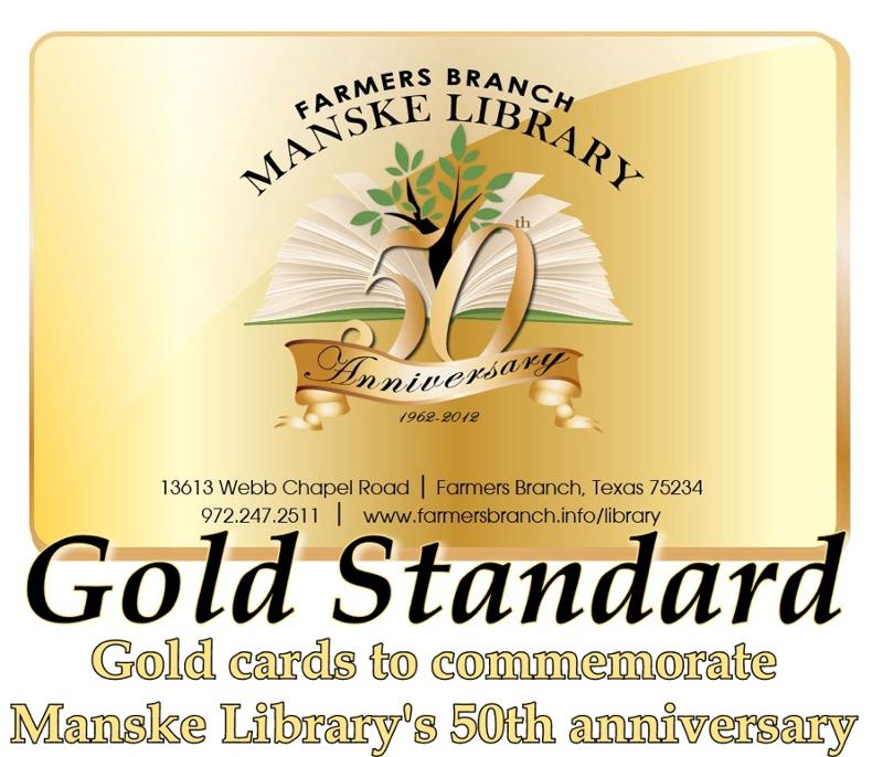 Gold library cards celebrate Library anniversary