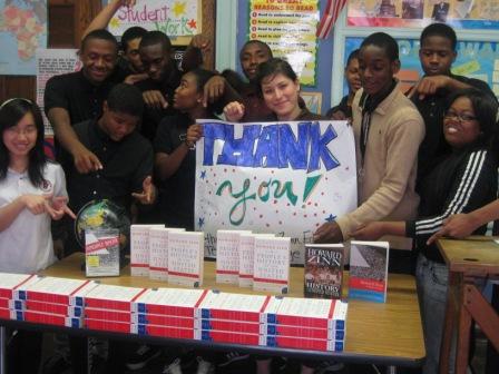 Philadelphia Students with Thank You Sign for Teaching for Change
