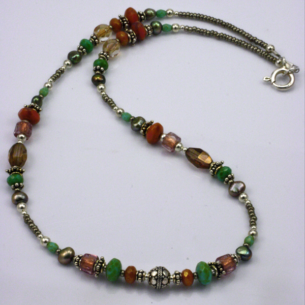 Glass Bead necklace at stonegarden-nc.com