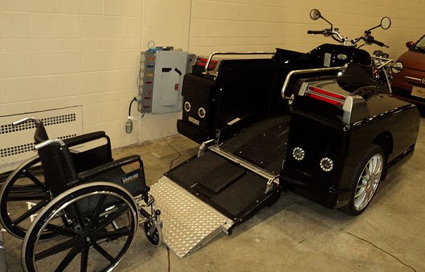 Wheelchair accessible motorcycle by Ride-Away. 