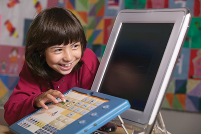 Photo of girl with IntelliKeys