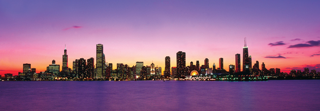 Chicago Purplae Skyline