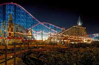 amusement park at night