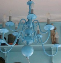 blue chandelier