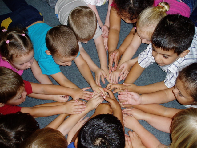 Kids hands together