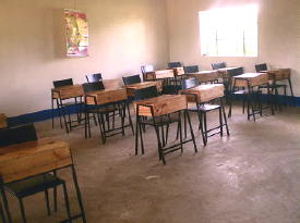 Classroom with desks