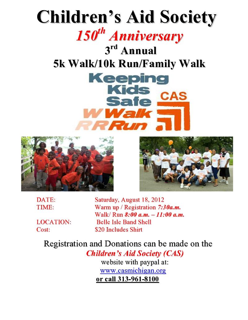 Childrens Aid Society 2012 Walk Run flyer 