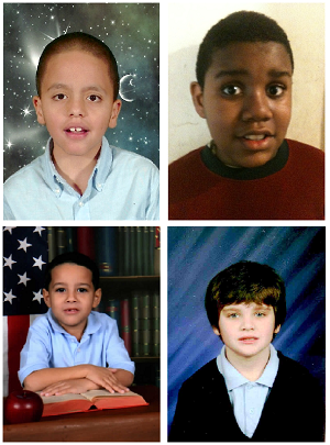 Four students, ages 8-9