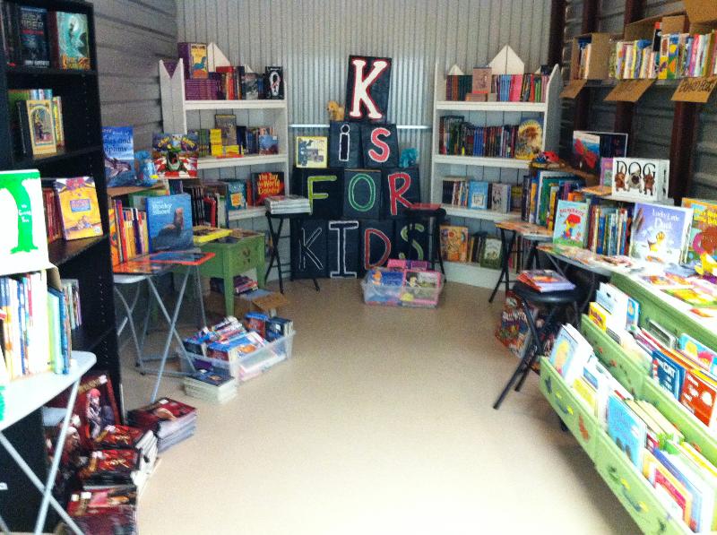 Books in storage, young readers room