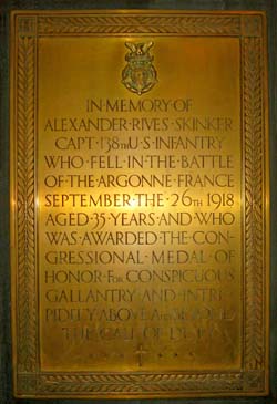 A memorial Plaque for Capt. Alexander  Rives Skinker