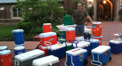 Todd Burton with coolers for YM Trip