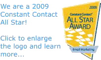We are a 2009 Constant Contact All Star!  Click for more...